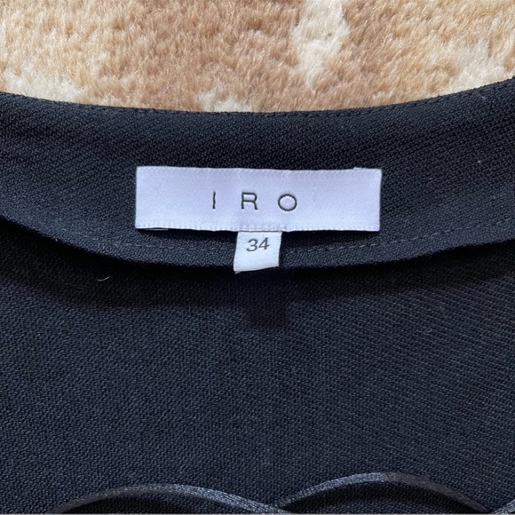 IRO Anicie Black Wool Blend Long Sleeve Mini Dress Size 34 - Picture 7 of 11